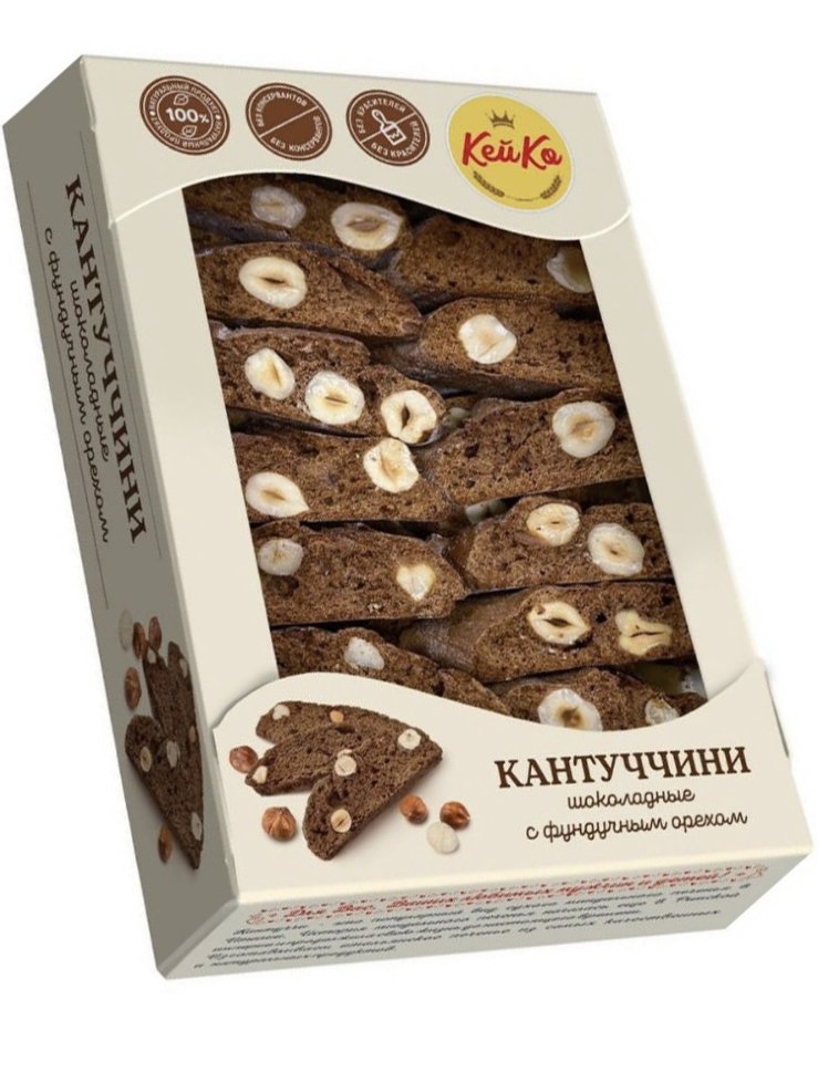  Кей Ко Кантуччини шоколадные с фундучным орехом, 200г  в Глазове